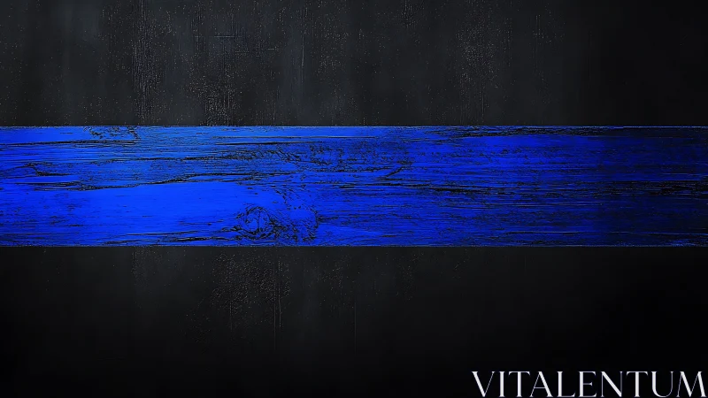 Electric cobalt timber stripe across midnight charcoal.