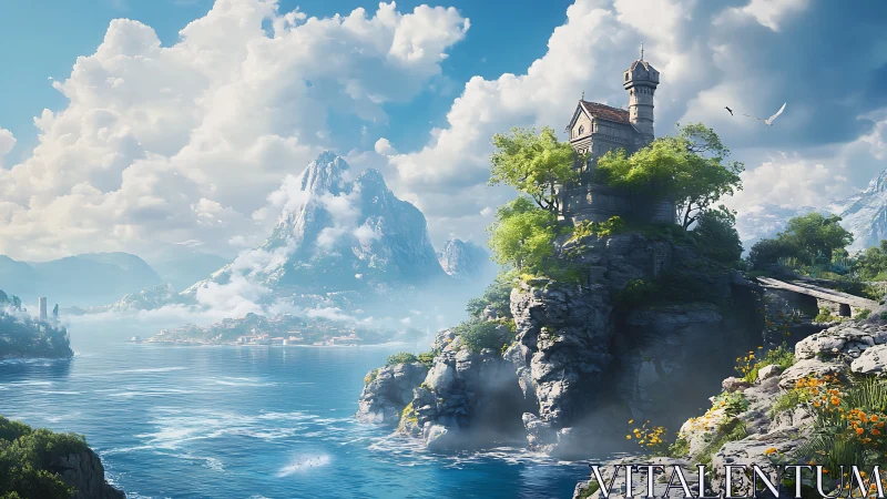 Lighthouse Sanctuary Crowns Rocky Cliffs.