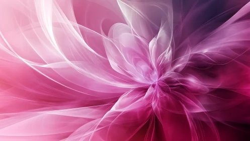 Radiant magenta fractal bloom with translucent energy petals.