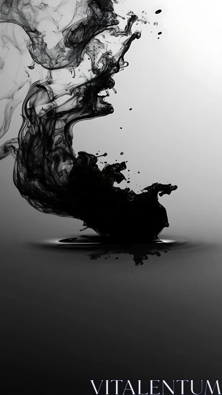 High-speed capture shows black pigment plume diffusing in liquid