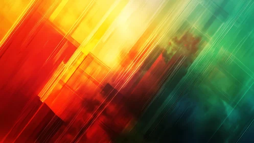 Vibrant Abstract Geometric Art with Gradient Colors and Lines.
