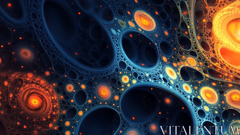 Cosmic fractal vortexes glow within intricate orbital webs.