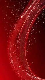 Crimson starlight ribbon sweeps across a festive velvet sky.