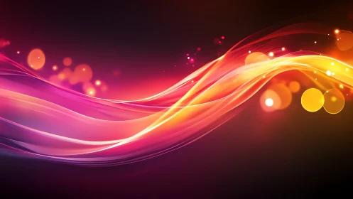 Glowing pink and gold light waves dancing across night sky.