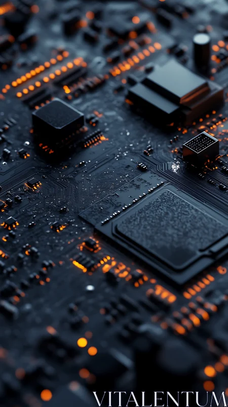 Midnight circuit skyline glowing with ember-bright logic.