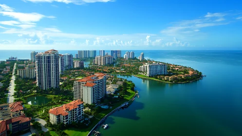 Coastal Waterfront Community Amid Turquoise Waters.