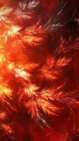 Ember Feathers in Solar Bloom, Dancing Through Firelight.