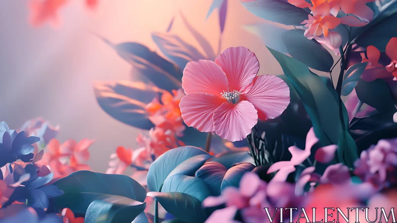 Soft-Focus Botanical Study: Luminous Pink Petals in Depth.