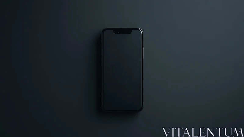 Modern Smartphone Notch Display Against Dark Studio Backdrop
