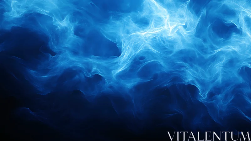 Electric blue wisps of abstract energy over dark void.