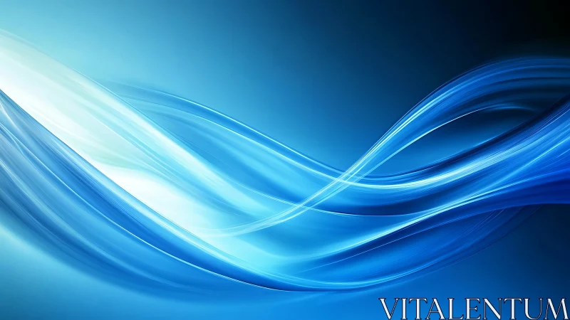 Electric tide of blue ribbons quietly slices through light