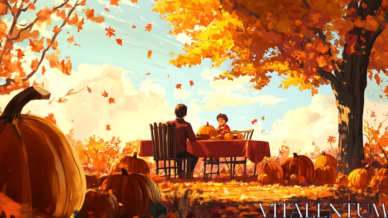 Pumpkins overhear a golden autumn picnic conversation