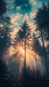 Sunlight Breaking Through the Forest Canopy