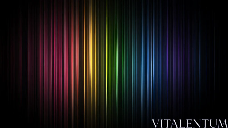 Gentle rainbow light beams glowing softly in the dark.