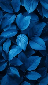 Monochromatic blue foliage with high-frequency vein detail.