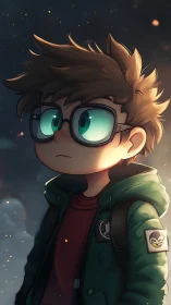 Stargazing backpack hero studies embers in quiet wonder