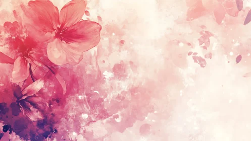Pink Floral Dissolution: Watercolor Petals in Chromatic Diffusion.