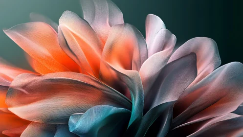 Digital abstract bloom with layered translucent petals.