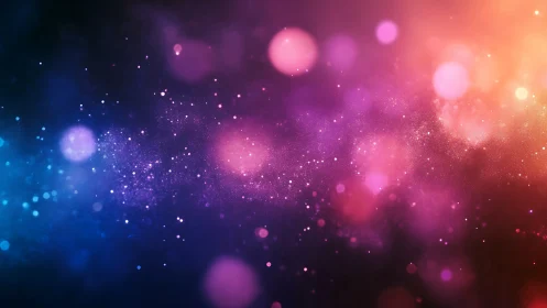 Digital bokeh nebula gradient with luminous particle dispersion.