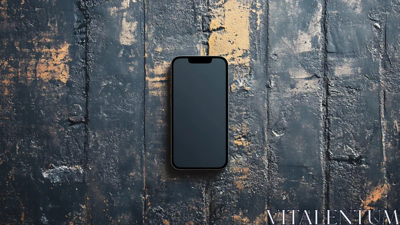 Smartphone Centered on Weathered Industrial Wooden Surface