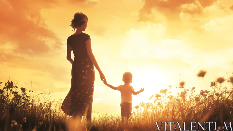 Sunlit walk celebrates a tender bond between parent and child