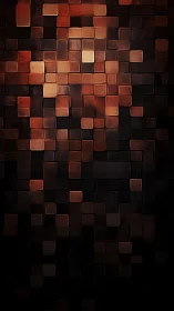 Layered copper-toned squares form a recessed geometric mosaic field