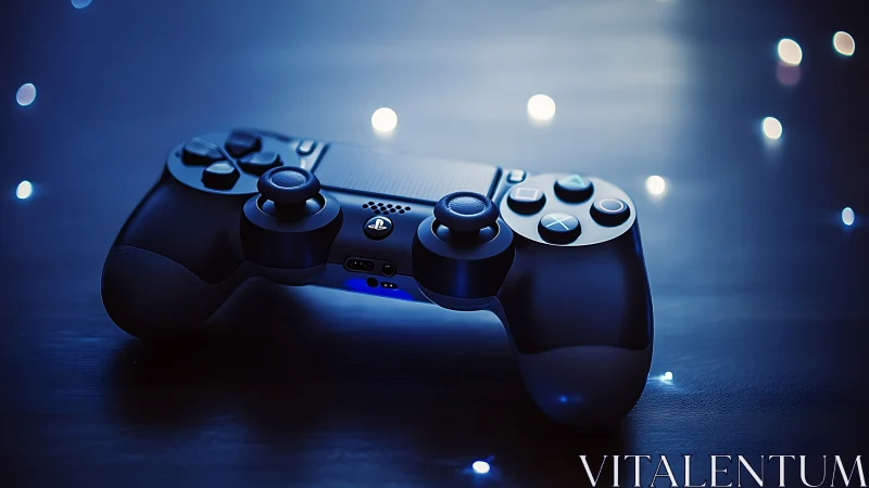 PlayStation Controller Rendered in Blue Ambient Lighting