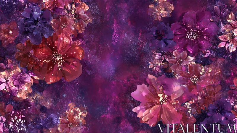Enchanted Garden in Bloom: Purple Floral Magic.