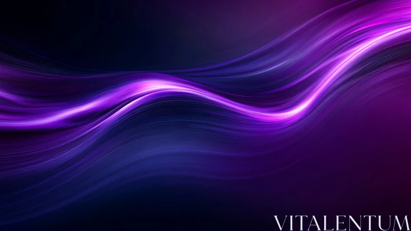 Neon violet lightwave ribbons in flowing abstract motion design.