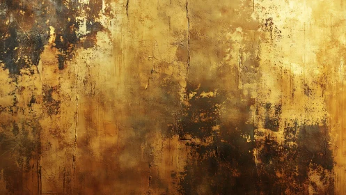 Rustic golden textured abstract painting with earthy tones.