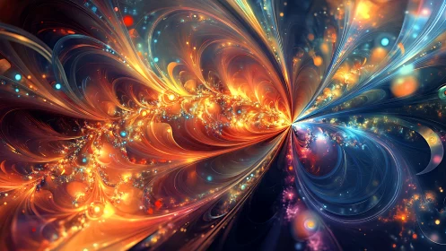 Fractal photon vortices in radiative chromatic turbulence field.