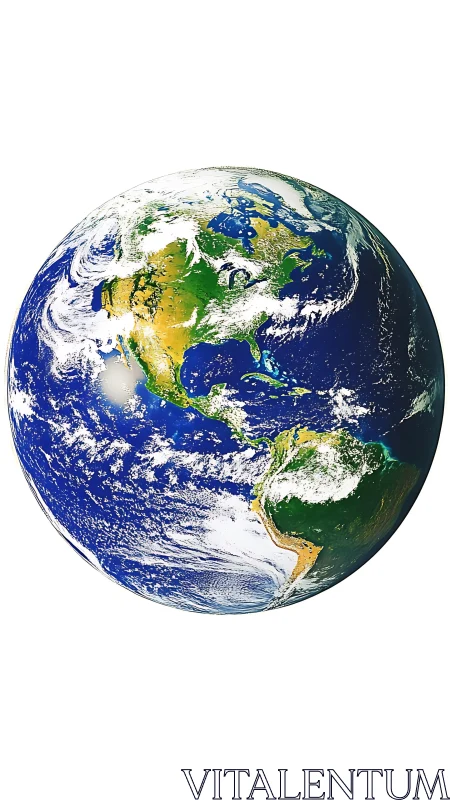 Satellite composite of Earth highlighting the Americas.