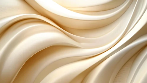 Creamy Abstract Fabric Waves Digital Art Background.