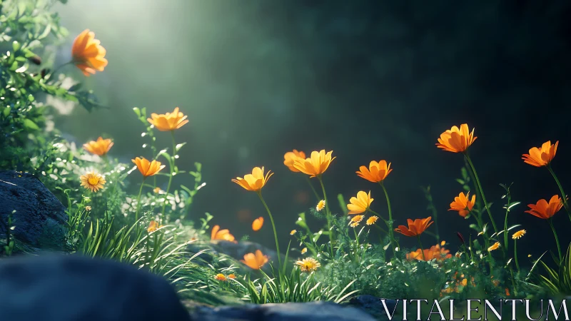 Golden Daisy Dance: Luminous Petals Bloom in Enchanted Meadow.