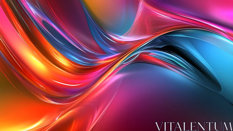 Vibrant flowing abstract curves in glossy neon colors.