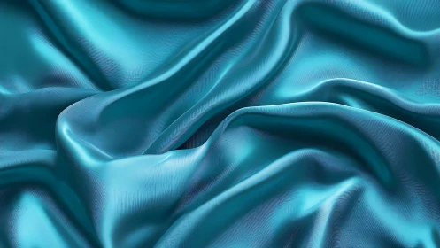 Cyan satin fabric rendered with high gloss specular highlights