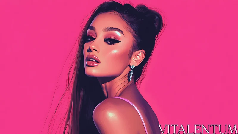 Radiant pink portrait of a confident, glamorous woman.