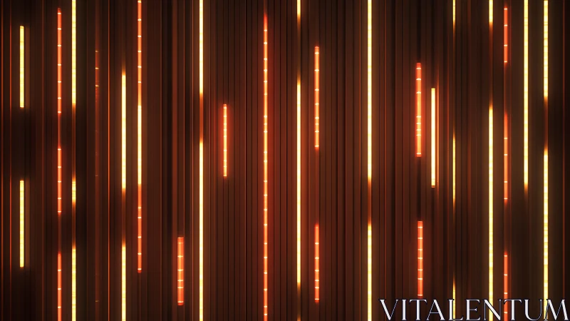 Vertical orange light bars on dark striped background wall