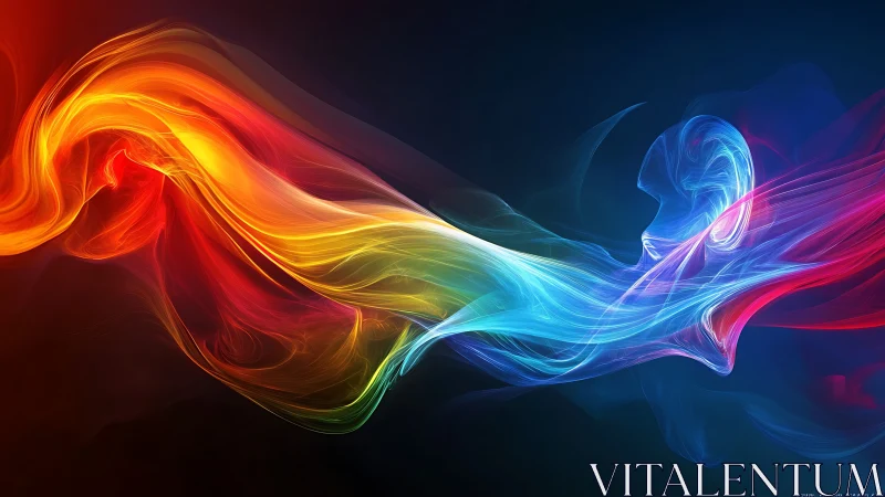 Chromatic plasma ribbons in dynamic spectral fluid motion.