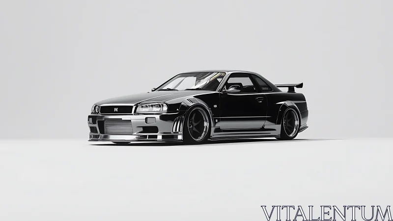 Midnight-tuned skyline prowls a pristine white studio
