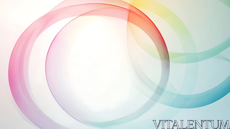 Translucent overlapping color arcs on white gradient field.