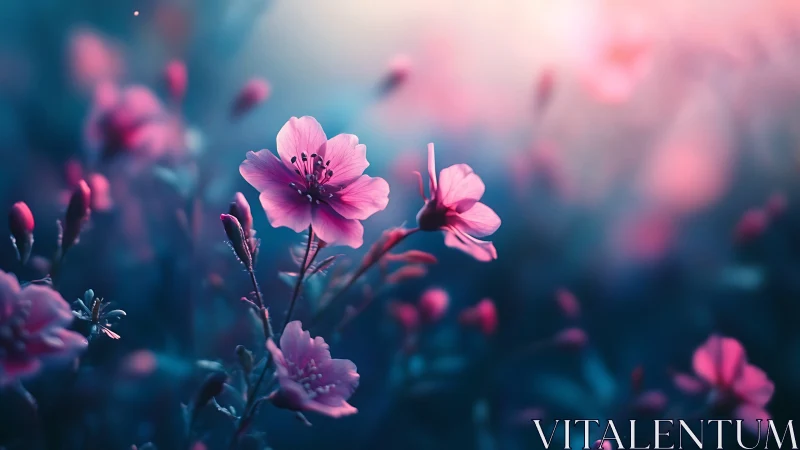 Pink Blossoms Soft Focus Garden Dream.