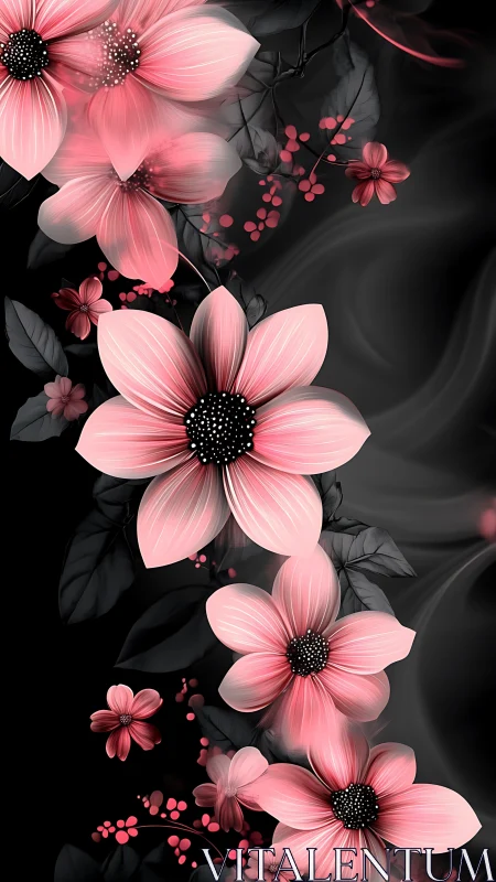 Blushing Cosmos: Pink Petals Dance Through Shadow.