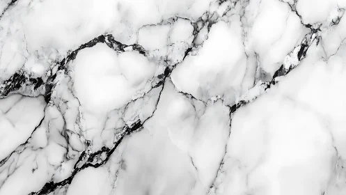 Soft white marble surface gently traced with dark veins