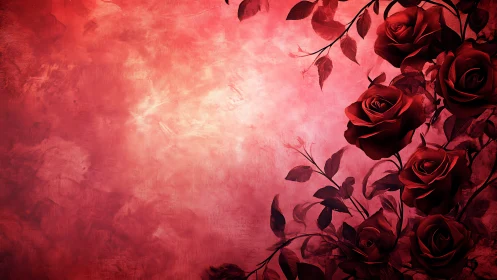 Crimson Roses Ablaze in Velvet Reverie.