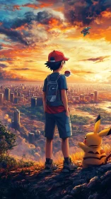 Sunset quest above the city with trainer and tiny thunder.