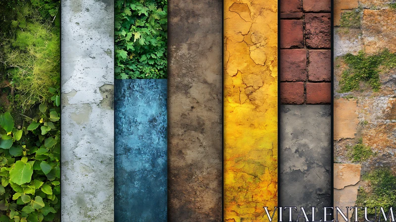Colorful wall textures line up in a cozy rustic rainbow