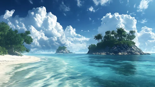 Tropical Island Paradise. Serene Beach Lagoon.