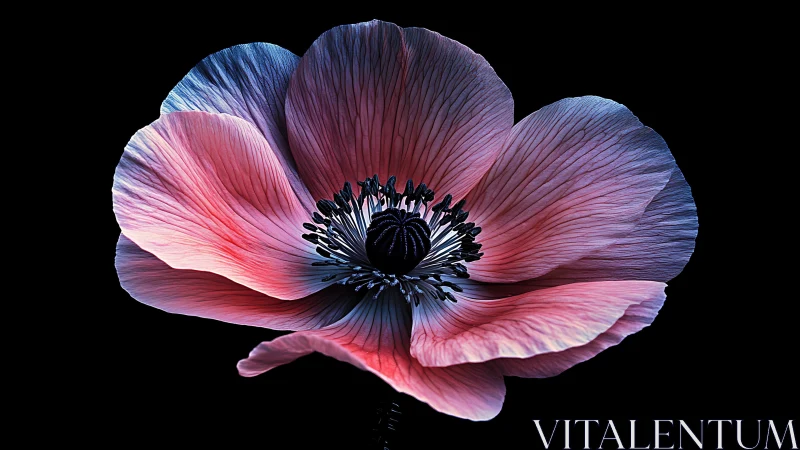 Delicate Anemone Blossom Glows in Serene Beauty