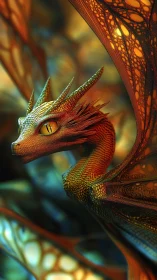 Fireglow hatchling coils through stained glass airways.